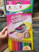 TẶNG CHUỐT  12 cây bút Chì Màu Xóa Được Gstar CP3-12D loại mới vỏ hồng