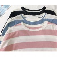 3 Colors Fesyen Korean Plus Size Blouse Women Blouse Loose Striped Women Cotton Tops Long Sleeve Blaus Tops # Y649