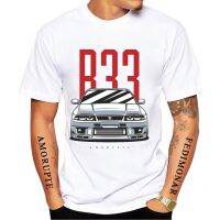 เส้นขอบฟ้า R33 R34รถ GTR เสื้อยืดพิมพ์ลายผู้ชายฤดูร้อนใหม่