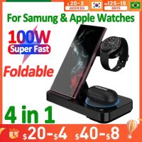 ZZOOI 100W 4 in 1 Wireless Charger Stand For IPhone 14 13 12 11 X Apple Samsung Watch Airpods Pro IWatch  Fast Charging Dock Station