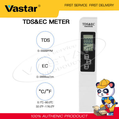 Vastar TDS/EC Meter ปากกาเหนี่ยวนำไฟฟ้าคุณภาพน้ำพืชสวนปากกาทดสอบ EC Meter ATC อุณหภูมิ