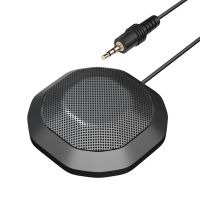 Portable 3.5mm Plug Conference Microphone 360° Omnidirectional Condenser PC Mic Plug Play Small Microphone for PC Laptop