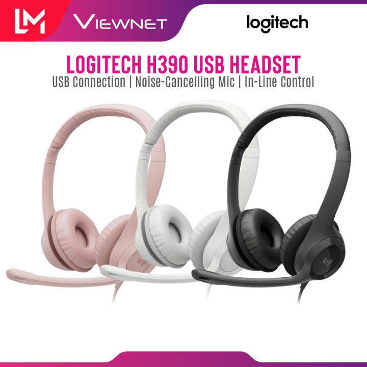 Logitech H390 USB Computer Headset with Noise Cancelling Mic in