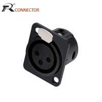 1pc High Quality XLR Connector Black Plated 3Pins XLR Female Jack Panel Mount Connector Audio Jack Speaker PlugWires Leads Adapters