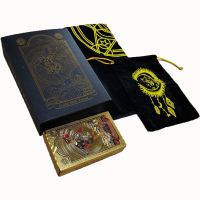 Deluxe Gold Foil Tarot Brand 12 * 7cm Hot Stamping PVC Waterproof and Wear-resistant Gift Box Set Chess Board Game Card