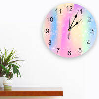 Rainbow Starlight Wall Clock ดีไซน์ทันสมัยเงียบห้องนอนห้องนั่งเล่นตกแต่งรอบแขวนนาฬิกา