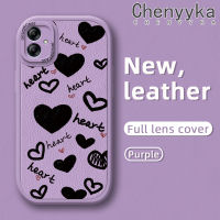 Chenyyyka เคส M04 F04 A04E ปลอกสำหรับ Samsung A04ลายการ์ตูนรักรูปหัวใจดีไซน์ใหม่เคสใส่โทรศัพท์หนังกันกระแทกฝาปิดเลนส์เต็มรูปแบบกล้องเคสป้องกันด้านหลังฝาปิดซิลิโคนนุ่มเคส