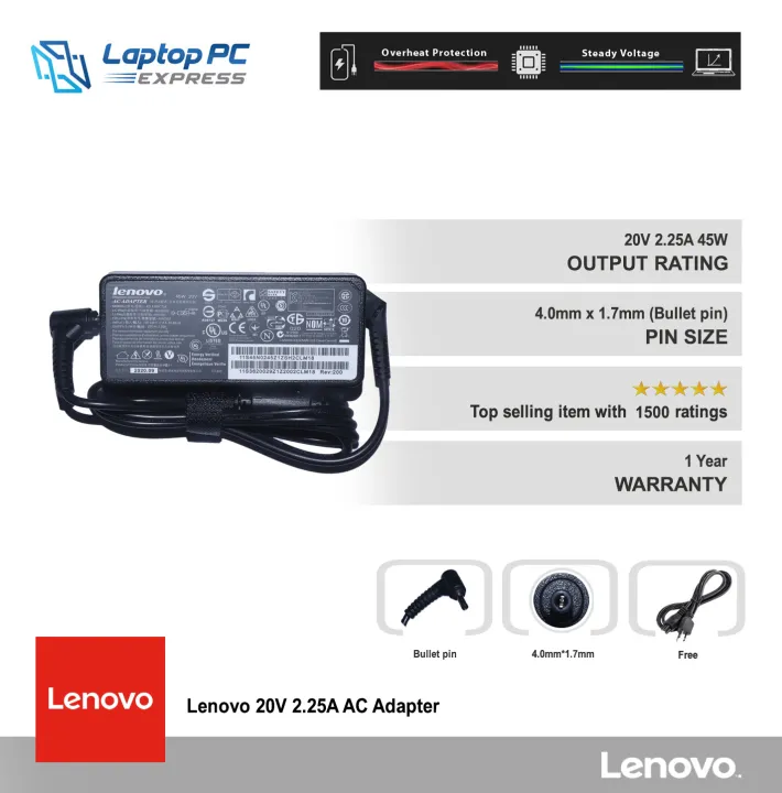 Lenovo Laptop Charger 20V  45W  x  Compatible with Lenovo  N22-20 N22 Chromebook   N22, Ideapad N22. | Lazada PH