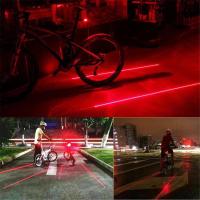 Bicycle Riding Light Waterproof 5 LED 2 Laser 3 Modes Bicycle Tail Light Safety Warning Light Bicycle Lights Reflectors