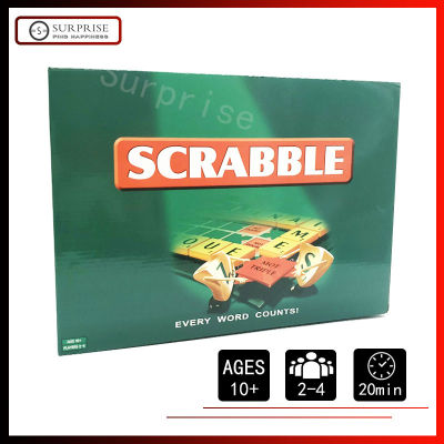 【สต็อค】เกมกระดาน scrabble ที่ชื่นชอบทั่วโลกเกมกระดานขนาดกะทัดรัดอายุ 10 + นำตัวอักษรและ pepple ด้วยกัน!