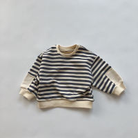 New Spring T-shirt Children Striped Sweatshirts Toddlers Kids Clothes Baby Boys Girls Loose O-neck Long Sleeve Pullovers Tops