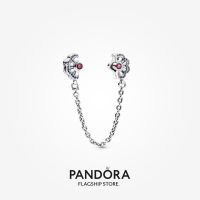 Official Store Pandora Blue &amp; Pink Fan Safety Chain Clip Charm