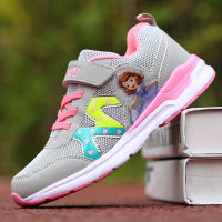 [Hely TOP-ข้อเสนอพิเศษ] Kids Girls Cushioning Mesh Breathable Sport Sneakers Slip On Running Shoes 1D257