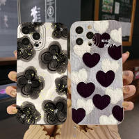 เคสสำหรับ Infinix Note 12 G96ขายดี20S 30i 12i 20i 10S 11 10 Play 11S 10i Smart 6 HD X6511 X657B X6512ศูนย์5G ดอกไม้หัวใจขอบสี่เหลี่ยมหรูหราเคสป้องกันเลนส์เต็ม