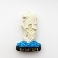 Creative Magnetic Fridge Stickers Singapore Landmark Lion Logo Fountain Three-Dimensional Hand-Painted Decorative Handicrafts Gifts 【Refrigerator sticker】♕﹍