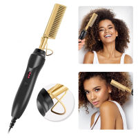 2-in-1 Hair Styling Tool Ceramic Hair Straightener PTC Heating Technology Wetdry Use Hair Styling Tool Hair Curling Iron Hair Curler Brush Hair Straight Styler Adjustable Temperature Control Electric Hair Comb Ionic Hair Straightener 2-in-1 Hair Styling