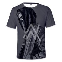 ใหม่เสื้อยืดลําลองสําหรับผู้ชายผู้หญิง Uni แขนสั้นพิมพ์ลาย Alan Walker 3D ทรงหลวม