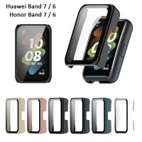 สำหรับนาฬิกา Huawei พอดีกับ Mini Honor Band 7 6เคสกระจกเทมเปอร์เคสโทรศัพท์ชิ้นกรอบกันชนปกป้องหน้าจอเต็มตัว