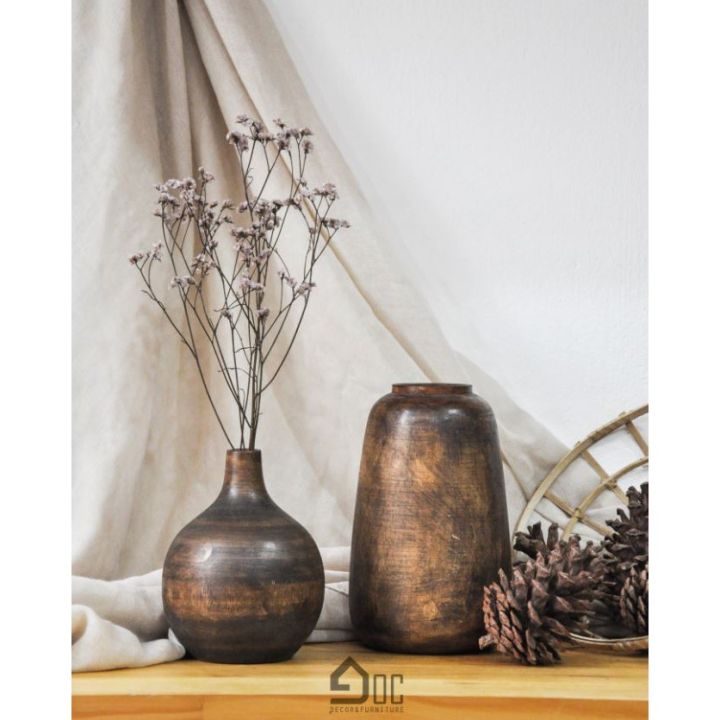 Set lọ hoa gỗ, hoa trang trí thủ công mỹ nghệ | Lazada.vn