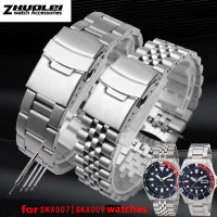 สร้อยข้อมือสำหรับ Skx007 009 SKX175 SKX173สายรัดข้อมือผู้ชายสแตนเลสคุณภาพสูงสายนาฬิกา22มม. สายนาฬิกา