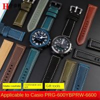 ✑ 24mm For Casio PRG-600 PRG-650 PRG-600Y PRW-6600Y Vintage frosted cowhide watchband Italian leather soft watch strap 9 Colors