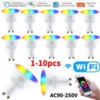 ✽▥┇ ivhefd Inteligente WiFi Lâmpadas Reguláveis Temporizador Remoto App Controle de Voz Via Home GU10 1-10Pcs