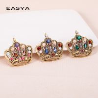 ▧ Crown Brooch Fashion New Enamel Rhinestone Brooches For Woman Sparkling Corsage Suit Shirt Silk Scarf Collar Spike Design Pins