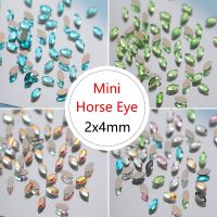 30/100Pcs Rhinestones 2x4mm Flat Back Glass Stone Manicure Decorations Accessories