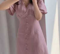 New Summer Shirt Dress Evening Female Vintage Dress Pink Oversize Short Sleeve Beach Women Dresses Robe Vestido Prom