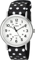 Timex Womens TW2P86600 Weekender Reversible Black/White Dots Nylon Slip-Thru Strap Watch