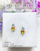 TSGjewelry?ต่างหูเงินแท้ 925 หุ้มทองคำขาว?พลอยแท้? รุ่น NER5018