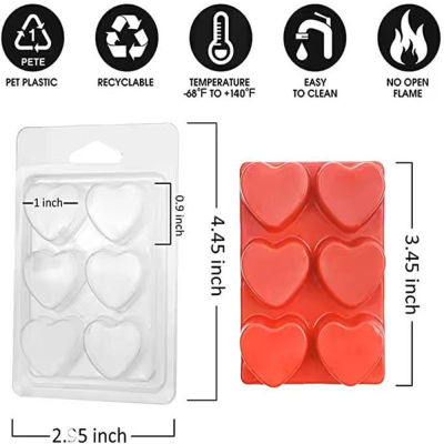 25pcs Candles Clamshells For Boxes Wickless Molds Clear Shape Heart Wax