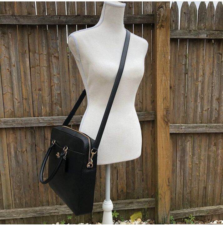 Coach Crossgrain Leather Laptop Bag F39022 Black Lazada PH