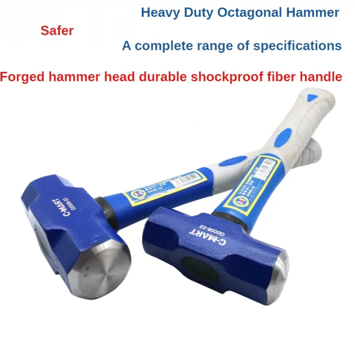 Heavyduty Solid fiber handle octagonal hammer 2 lb masonry hammer pure