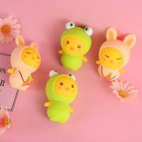 10pcs Cartoon Cute Pet Animal Frog Rabbit Undressing and Dressing Vent Decompression Squishy Stress Toy Pinch Squeeze Toys Gift