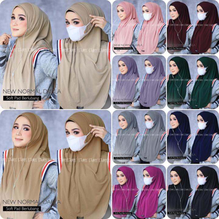 Jilbab Instant new normal darla FLOW / jilbab lubang telinga / jilbab
