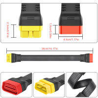 สายเชื่อมต่อ OBD2 สายต่อ OBD 16pin Anti Aging Impact Proof ความเข้ากันได้กว้างสำหรับรถยนต์