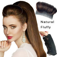 LFOUR Brown DIY Hair Combs Invisible Hairpin Hair Fluffy Hair Bun Princess Styling Tools False Hair Clip Hair Pad