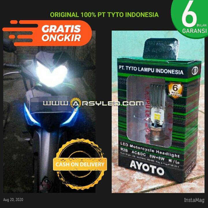 Lampu Depan Utama Led Motor Ayoto Original M B H T Matic Bebek Vario Beat Mio Jupiter