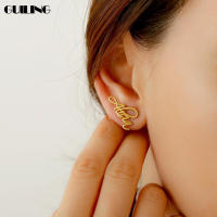 Minimalist ส่วนบุคคล Cursive ชื่อต่างหูที่กำหนดเองป้ายเชื่อม Pin Stud ต่างหู Dainty ของขวัญสแตนเลส Jewelry