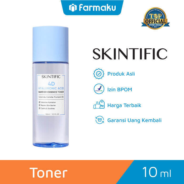 Skintific Toner 4d Hyaluronic Acid Ha Barrier Essence Botol 100 Ml Lazada Indonesia 1274