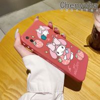 เคส Chenyyka สำหรับ Huawei Y7เคส2019ชั้นหนึ่ง2019 Y7เคสโทรศัพท์ดีไซน์ใหม่บางสวยงามลายการ์ตูนสตรอเบอร์รี่เคสนิ่มป้องกันขอบสี่เหลี่ยมเคสปลอกซิลิโคนเคสกันกระแทก