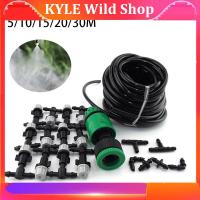 KYLE Wild Shop 5/20/30m Garden Watering Kit 4/7mm Tube Fog Nozzles Irrigation System Misting Cooling Automatic Water Hose Set Spray