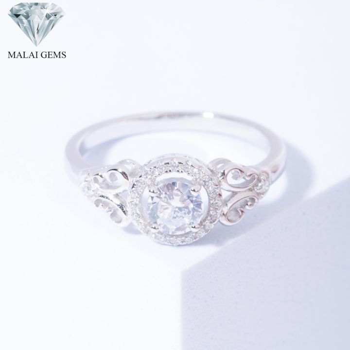 malai-gems-แหวนเพชร-เงินแท้-925-เคลือบทองคำขาว-ประดับเพชรสวิส-cz-รุ่น-151-1ri59026-แถมกล่อง-แหวนเงินแท้-แหวนเงิน-แหวน