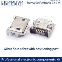 MK5P MINI USB 2.0 Type A Female Micro 5PIN 4 feet with positioningpost Straight Vertical Connector Needle Welding Wire PCB DIY