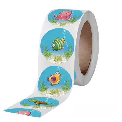 hot！【DT】✿卐  50-500pcs Cartoon Sea fish Stickers kids Children Reward Label Encouragement Scrapbooking Decoration Stationery Sticker