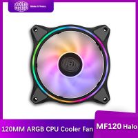 คูลเลอร์ Master MF120 HALO 12Cm แอดเดรส5V/3PIN A พัดลม RGB เคสคอมพิวเตอร์ PWM เงียบพัดลม RGB พัดลมซีพียูระบายความร้อนด้วยน้ำเปลี่ยนพัดลม