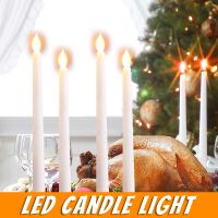 【CW】 LED Long Candle Light Remote Control Christmas Halloween Decoration Flame Lamp Flameless Candles For Wedding Party Table Decor