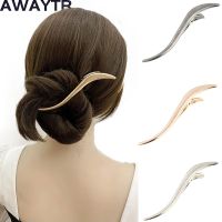 Large Gold Sliver Barrette Hair Clip Rhinestones Long Stick Hairpins Shower Makeup Tool Clip Hair Claws Clamp Hair Accessories