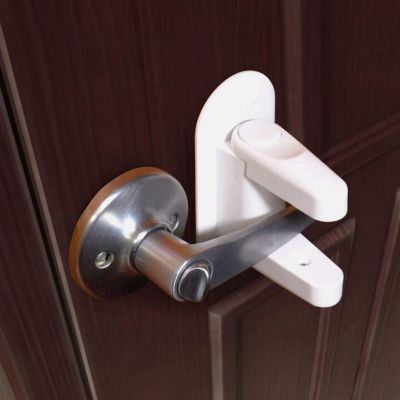 【LZ】◕●  Universal Door Lever Lock Child Baby Safety Lock Rotation Proof Professional Door Adhesive Security Latch Multi-functional